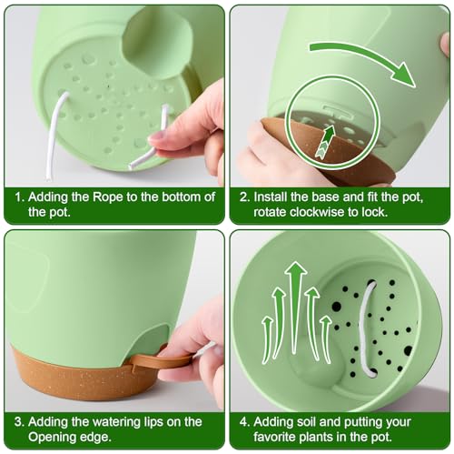 5 Pack Plant Pots with Drainage 7 (5 Count)