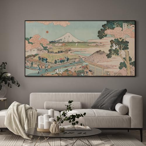 24"x46" Extra Large Framed Wall Art Japanese Ukiyo