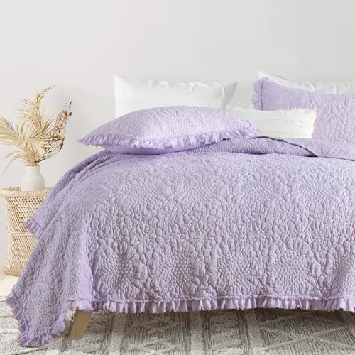 Lavender Ruffled Quilt Twin Size