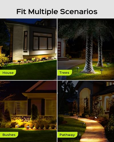84 LED Solar Spotlights 5 Lighting Modes 360° Adjustable IP65 Waterproof Super Bright Overnight Solar Spot Lights for Outside with Extendable Spike for Yard (4 Count)