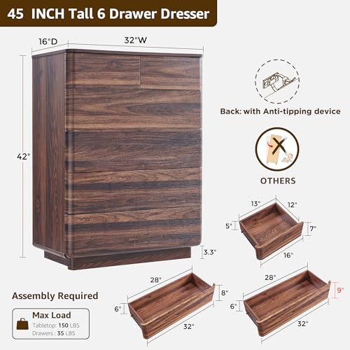 6 Drawer Dresser for Bedroom