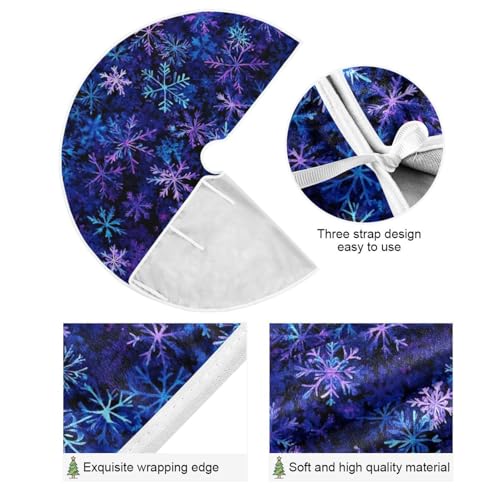 Christmas Blue Purple Snowflake Tree Skirt