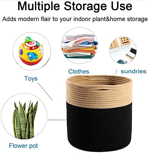 Woven Cotton Rope Plant Basket for 10