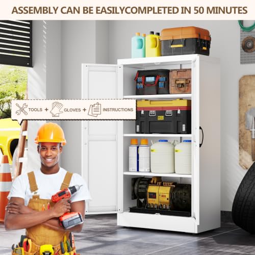 White Metal Storage Cabinet