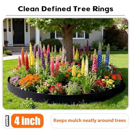 4 inch Tall Landscape Edging Kit 120FT Garden Edging with 210 Spikes for Lawn Edging and Flower Beds