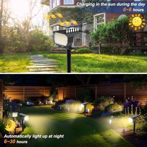 Solar Spot Lights Outdoor Waterproof Spotlights 12 Pack Warm White (12 Count)