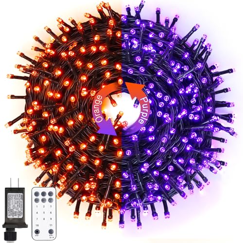 66ft 200 LED Orange and Purple Halloween Lights Plug in (66 Foot)
