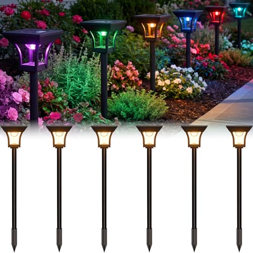 RGBCW Solar Pathway Lights Outdoor (6 Count)