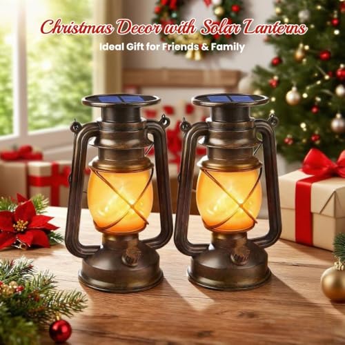 Solar Lanterns Outdoor Waterproof (2 Count)