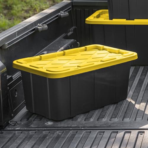 Industrial Storage Tote with Lids for Garage (12 Count)