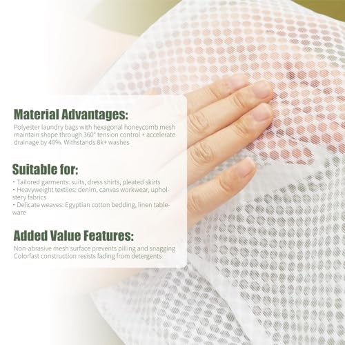 GWT 4Pcs 3D Mesh Laundry Bags with Hanging Handles (4 Count)