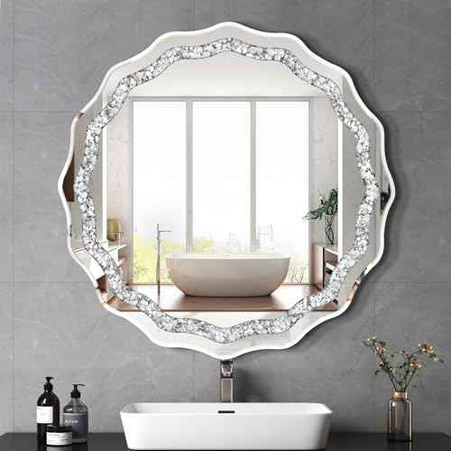31.5x31.5 Inch Frameless Round Wall Mirror for Bathroom Sink