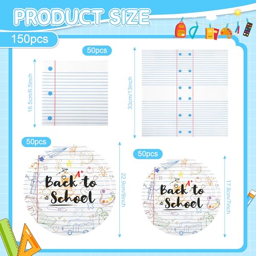 150Pcs Back to School Paper Plates & Napkins (150 Count)
