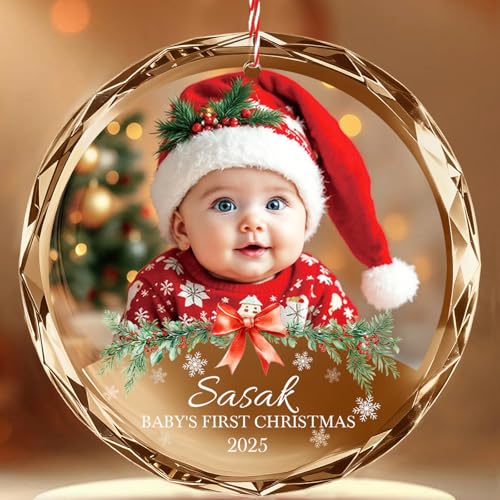 Personalized Babys First Christmas Ornament 2025 Girl Boy