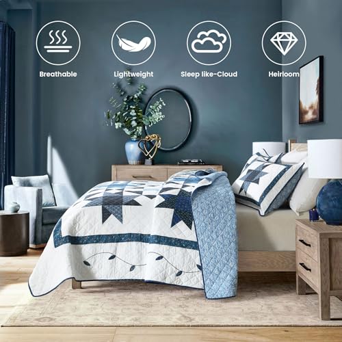 Handmade Quilted 100% Cotton Queen Comforter Set for Bed