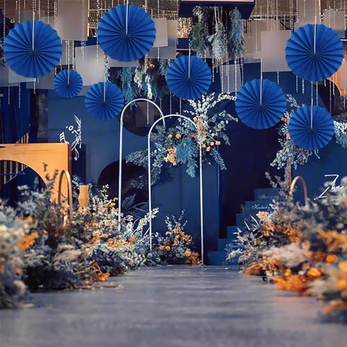 Blue Birthday Decorations DIY Blue Paper Fans Hanging Decoration 12in (30 Count)