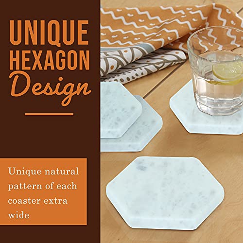 Set of 6 Hexagon Marble Coasters (25 Count)
