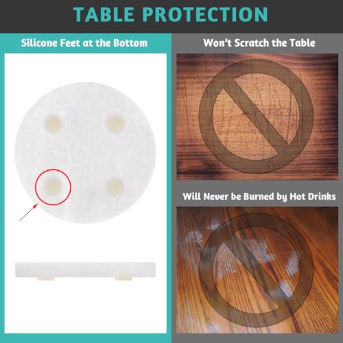 White Marble Coasters with Bling Particles (6 Count)