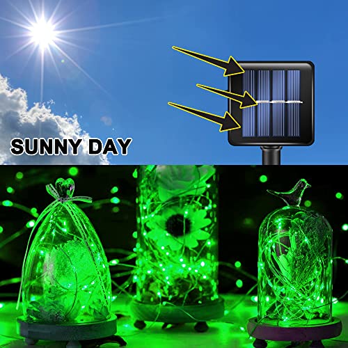 Green Solar String Lights Outdoor (2 Count)