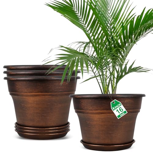 Plant Planters Pots Set of 4 Pack 16 Inch (4 Count)