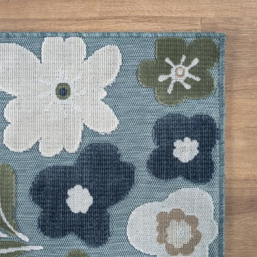 Outdoor Rug 6x9 Modern Floral Tropical Area Rugs for Outdoor and Indoor Patio Easy to Clean Non Shedding Living Room Porch Garden Washable Outside Carpet (58.5 Sq Ft)