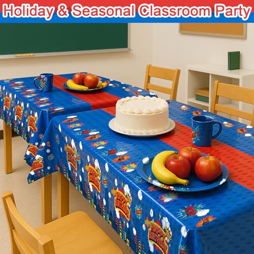 3 Piece Party Tablecloth Rectangle Table Covers for Birthday Party Decorations (3 Count)