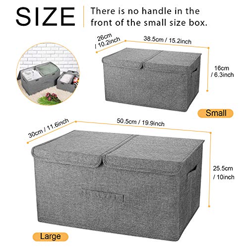 2 Pack Large Storage Boxes with Lids and Handles (2 Count)