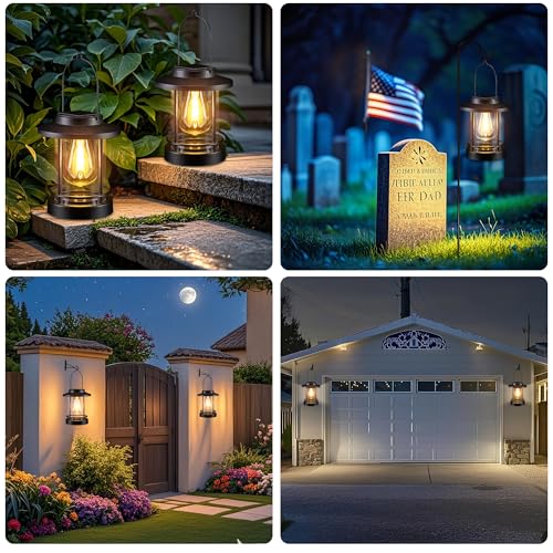 Solar Lanterns Outdoor Waterproof (2 Count)