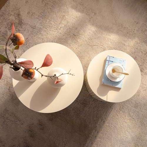 27.56" Nesting Round Coffee Table Set of 2 (2 Count)