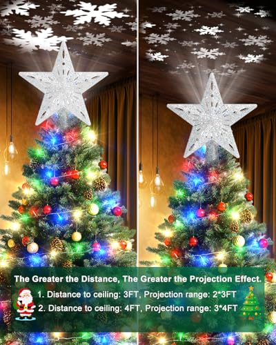 Christmas Tree Topper with 10M Colorful Light Cord