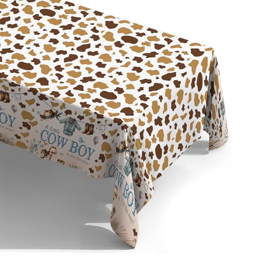 Cowboy Baby Shower Tablecloth 4 Pack 54X108 A Little Cowboy is On The Way Western Theme Table Cover (4 Count)
