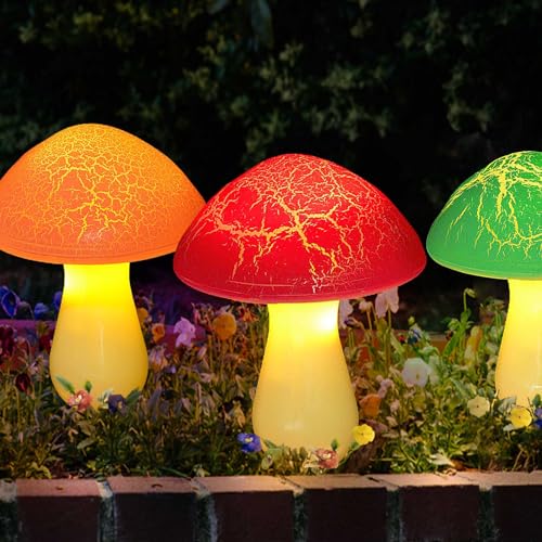 8 Pack Cracked Mushrooms for Garden Decor (8 Count)