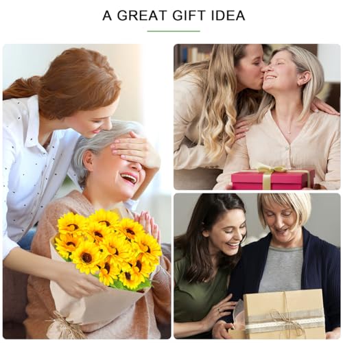 Solar Sunflower Lights 4 Pack with 24 Sunflower Solar Lights Outdoor Garden Decor Birthday Gift for Mom Women Grandma (4 Count)