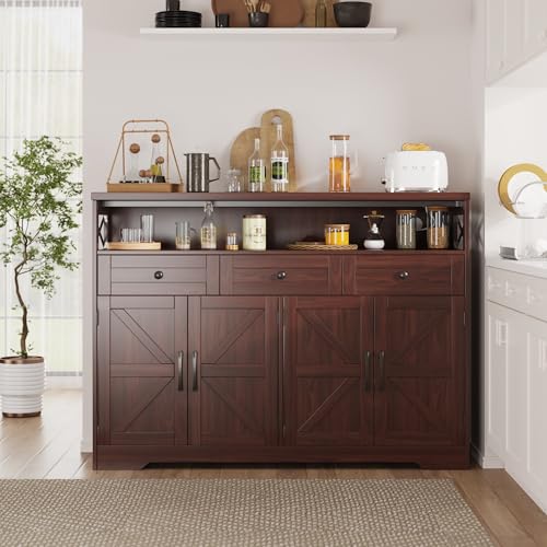 52" L Modern Farmhouse Sideboard Buffet Cabinet