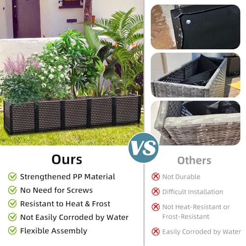 Large Planters for Outdoor Plants 14" Tall Planter Box
