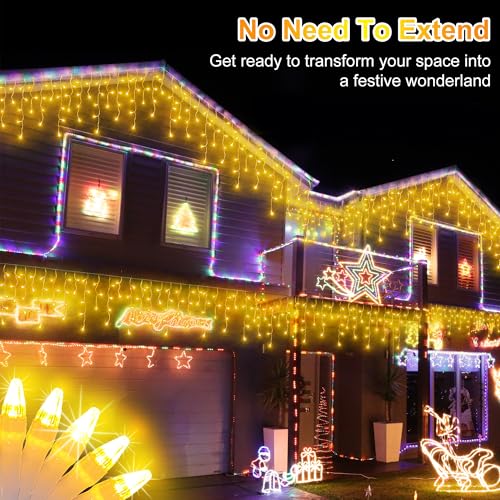 810 LED 82FT Christmas Icicle Lights