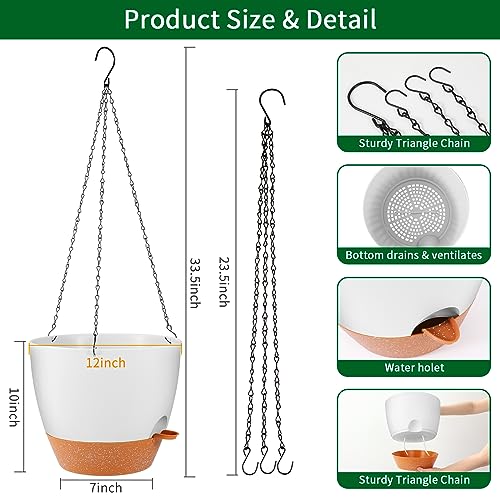 12 Inch Self Watering Hanging Planter