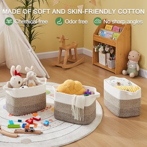 30L Storage Basket Large Blanket Basket Living Room Dark Brown
