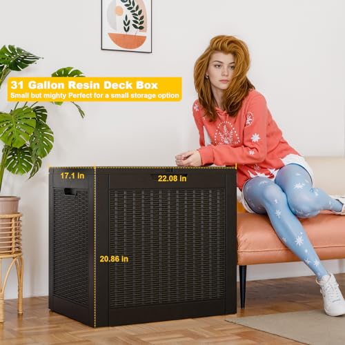 31 Gallon Deck Boxes Outdoor Waterproof