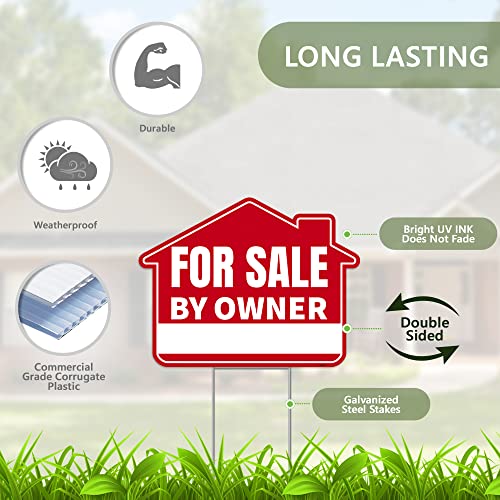 3PC For Sale By Owner Sign with Stakes (3 Count)