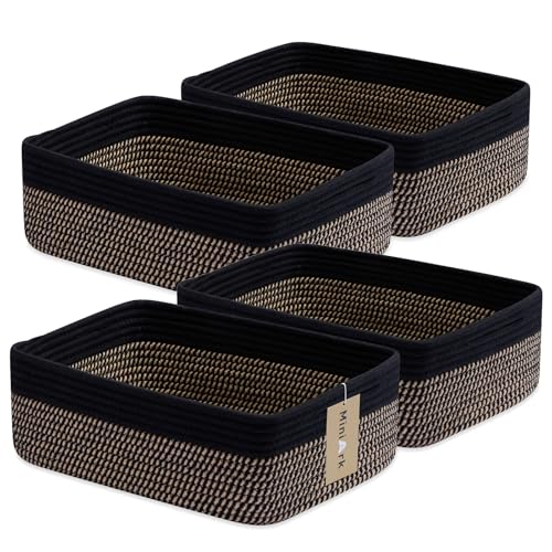 Large Shallow Organizing Baskets 15x11x5.1 Inches (4 Count)