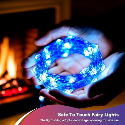 4 Pack Blue Fairy Lights Battery Operated