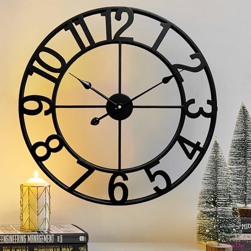 Silent 24 Inch Wall Clocks for Living Room Decor
