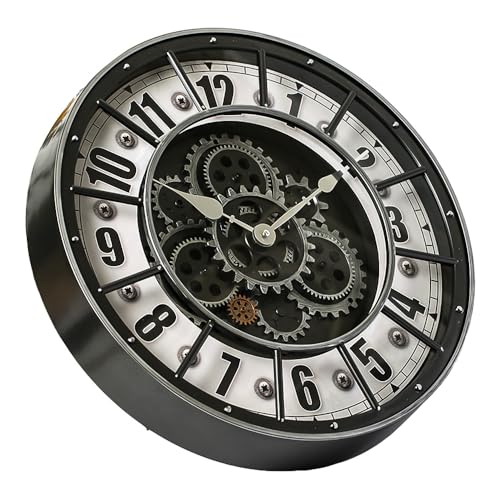 18 Inch Wall Clock with Moving Gears