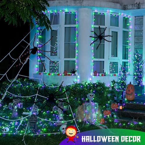 66ft 200 LED Purple and Green Halloween Lights Plug in (66 Foot)