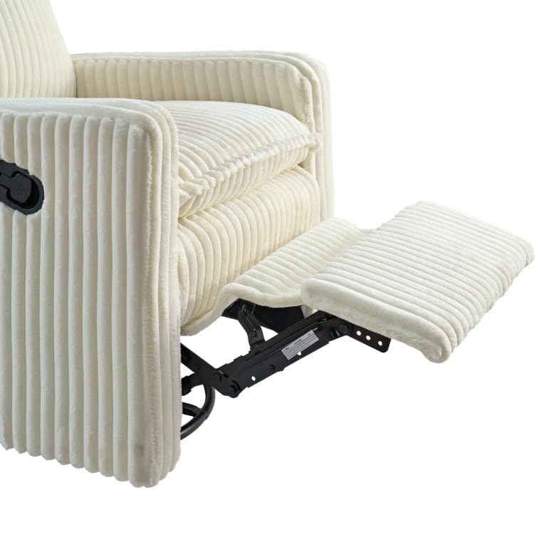 Uptown Upholstered Glider Recliner Rocking Chair 360° Swivel for Nursery and Living Room