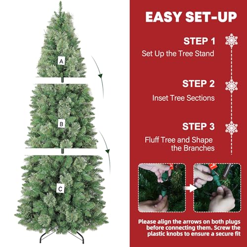 7.5 ft Slim Prelit Christmas Tree with Pine Needle