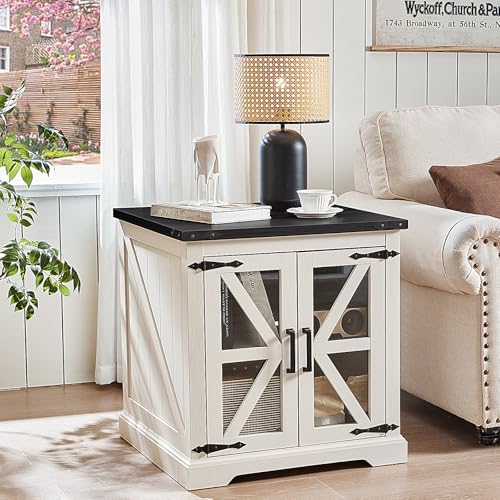 24'' End Table with Charger for Living Room