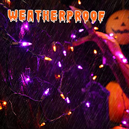 Purple Orange Halloween Lights Connectable (33 Foot)