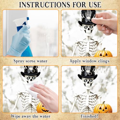 Vintage Halloween Window Clings 6 Sheets (6 Count)